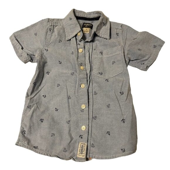 OshKosh B’gosh Blue Nautical Anchor Button Down - Picture 1 of 2